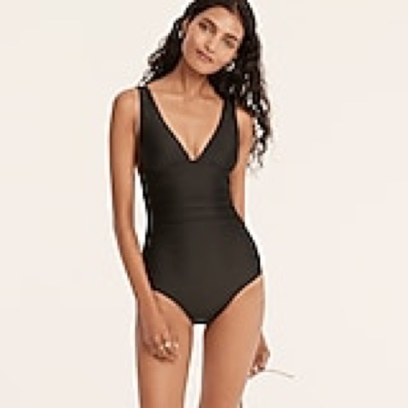 J. Crew Long Ruched V Neck Swimsuit - Picture 4 of 6